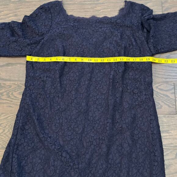 Adrianna Papell Evening Navy Lace Shift Cocktail Dress Plus Size 14W - Picture 8 of 13